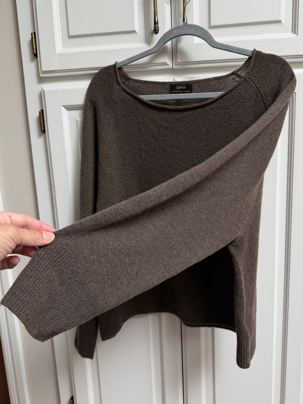 Quince 100% Mongolian Cashmere Relaxed Boatneck Sweater Brown Size Large - Picture 8 of 15